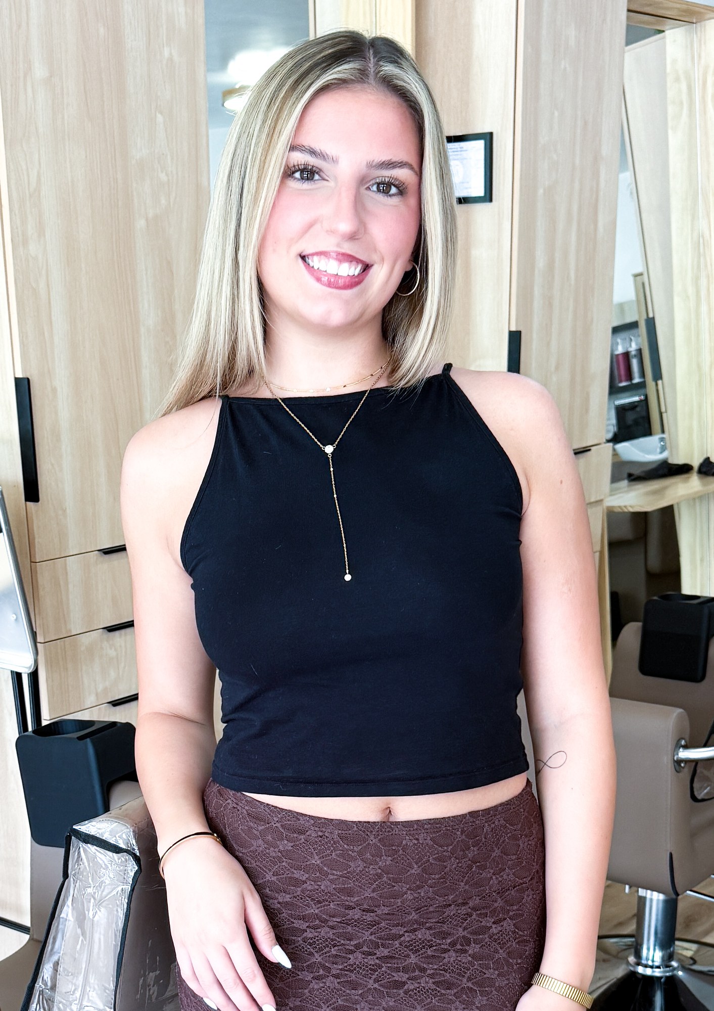 Luciana, salon assistant and apprentice at Fringe Beauty Studio
